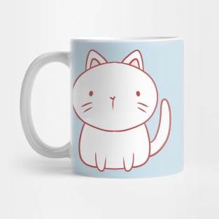 White cat illustration Mug